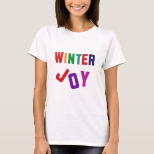 T-shirt Joie d'hiver - Lettres colorées douillettes