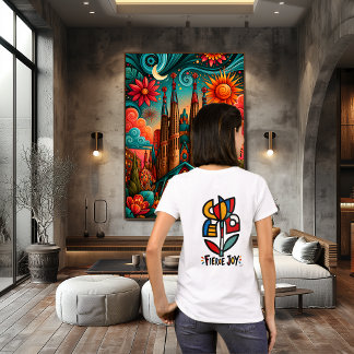 T-shirt Joie Féroce Iris Coloré Tribal Totémique Géométriq