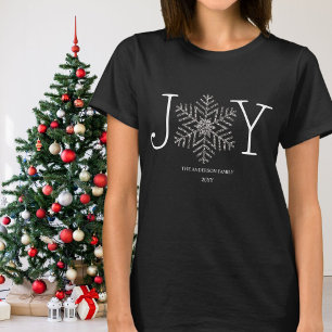 T-shirt Joie Flambeau de neige Noël de famille