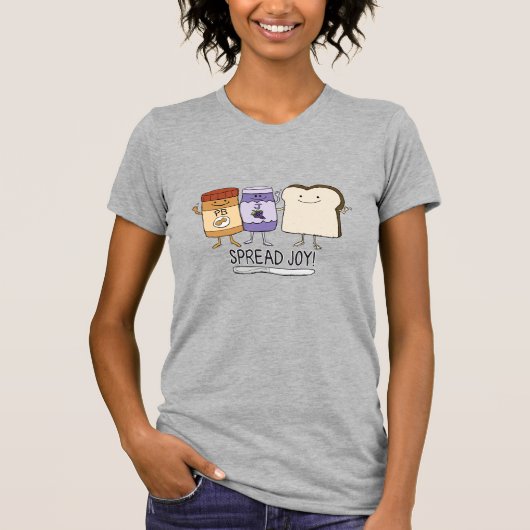 T-shirt Joie mignonne de diffusion de beurre d'arachide et (Devant)