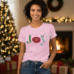 T-shirt Joie Moderne Vintage Flocon de Neige Fêtes