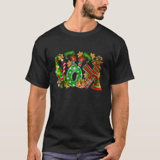 T-shirt Joie Noël Elf Sucre de canne Famille Correspondanc