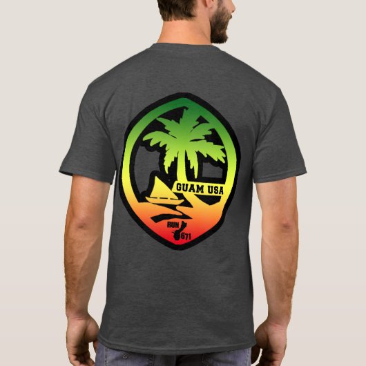 T-shirt Joint de reggae affligé par GUAM de la COURSE 671 (Dos)