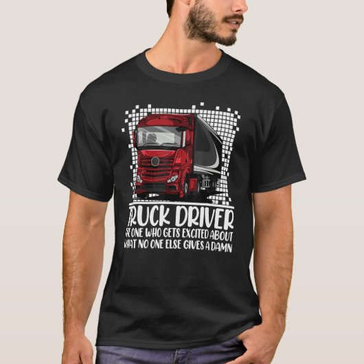 T-shirt Joke Trucker Chiller Réfrigérateur Chauffeur de Ca (Devant)