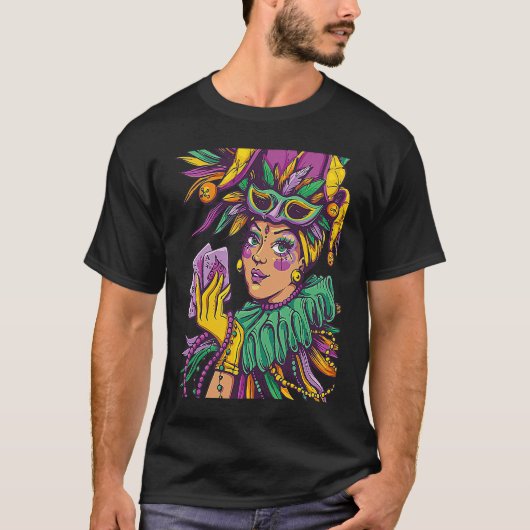 T-shirt Joker Mardi Gras Party Parade Shenanigans Carnival (Devant)