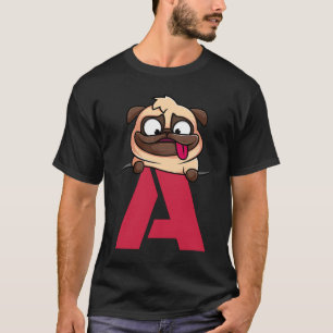 T-shirt Joli alphabet Carlin, lettre a, alphabet chien Cla