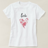 T-shirt Joli amour coeur floral (Design devant)
