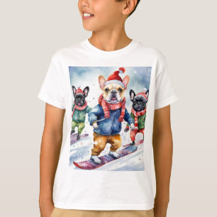 T-shirt Joli Amusant Français Bulldogs Chien Noël