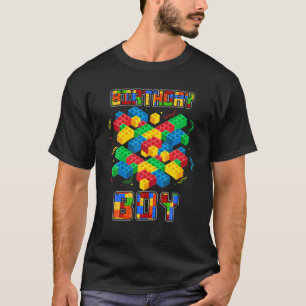 T-shirt Joli Anniversaire Garçon Drôle Blocs Bâtiment Maît