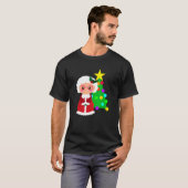 T-shirt Joli arbre de Noël Santa Claus Famille Corresponda (Devant entier)