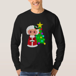 T-shirt Joli arbre de Noël Santa Claus Famille Corresponda