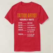 T-shirt Joli Artiste De Tatouage Note Horaire Dire Tatouag (Design devant)