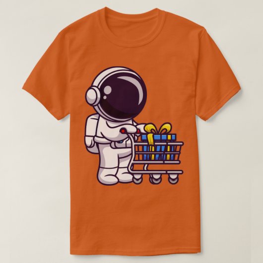T-shirt Joli Astronaut Push Trolley Avec Cadeau (Design devant)