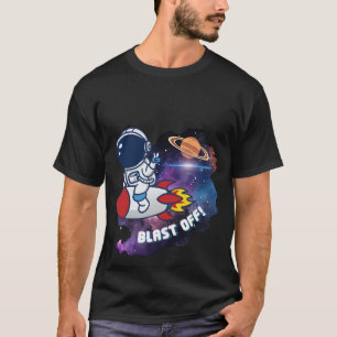 T-shirt Joli astronaute chevauchant une fusée décolle T-Sh