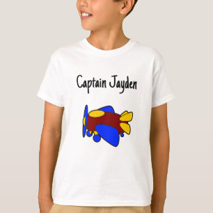 T-shirt Joli avion de dessin animé rouge jaune bleu pour e
