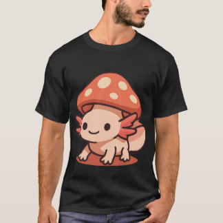 T-shirt Joli Axolotl avec un Chapeau Champignon