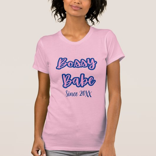 T-shirt Joli Bébé Bleu Bossy depuis 20XX Femme (Devant)