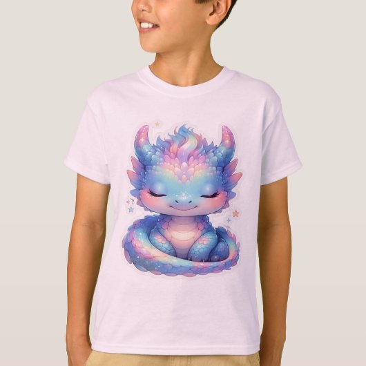 T-shirt Joli bébé dragon pastel (Devant)