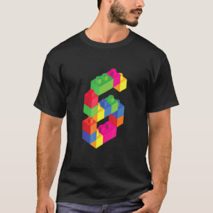 T-shirt Joli bloc Enfants 6e année Bâtiment Blocs Naissanc