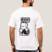 T-shirt Joli "Boo !" Chat noir avec masque à sac en papier (Dos)