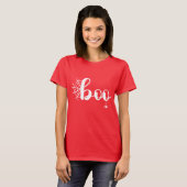 T-shirt Joli "Boo" Halloween Script avec araignée et Web (Devant entier)