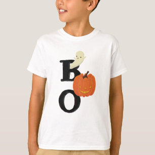 T-shirt Joli, BOO illustré avec fantôme et citrouille