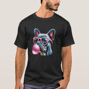 T-shirt Joli Bouledogue Français Soufflant une Bulle Migno