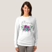 T-shirt Joli Bouquet Floral Purple Script (Devant entier)