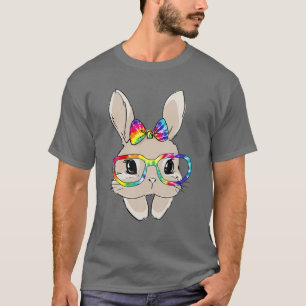 T-shirt Joli Bunny Face Tie Dye Lunettes Jour de Pâques En
