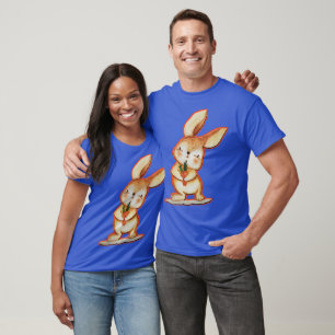 T-shirt Joli Bunny Pâques Bleu Unisex T Chemise Adulte