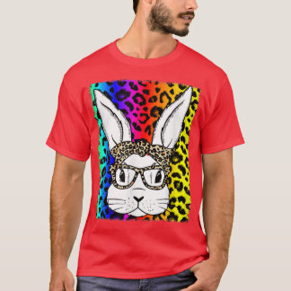 T-shirt Joli Bunny Vêtements Visage Arc En Ciel Pour Garço