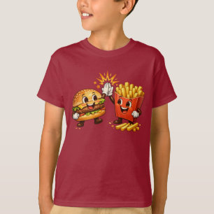 T-shirt Joli Burger et Frites High Five Art Kawaii