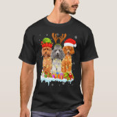 T-shirt Joli caniche Noël Chapeau Noël Noël Lumière Noël (Devant)