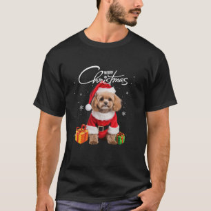 T-shirt Joli caniche Santa Chapeau Joyeux sapin de Noël No