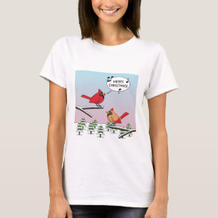 T-shirt Joli Cardinal Rouge chanter Joyeux Noël
