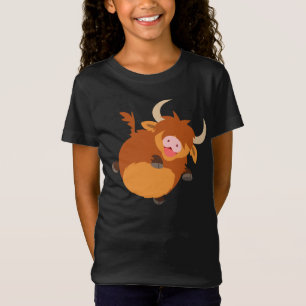 T-Shirt Joli caricature flottante Highland Cow Kids T-shir
