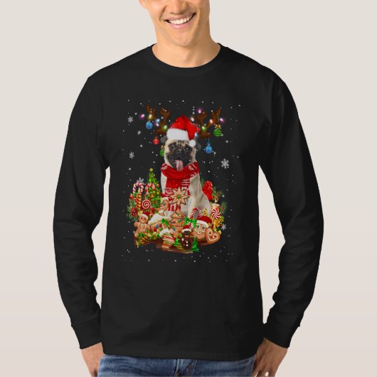 T-shirt Joli Carlin Reindeer Noël Éclairage Père Noël Xmas (Devant)