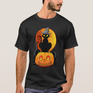 T-shirt Joli Casquette Halloween Chat Noir Sorcière Citrou