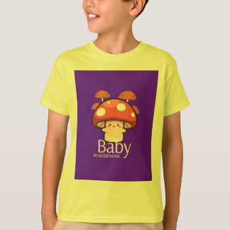 T-shirt Joli champignon de dessin animé sur fond violet