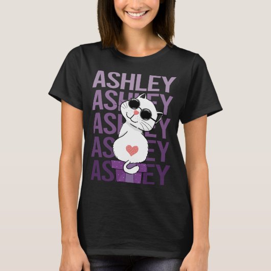 T-shirt Joli Chat - Ashley Nom (Devant)