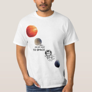 T-shirt Joli Chat Astronaute Flottant dans la Galaxie avec