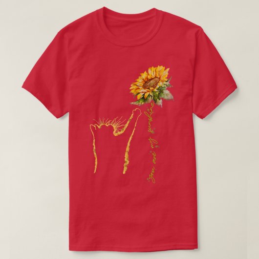 T-shirt Joli Chat Atteindre Pour Un Tournesol (Design devant)