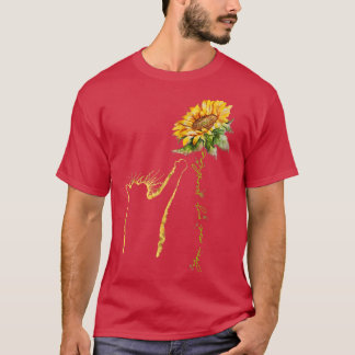 T-shirt Joli Chat Atteindre Pour Un Tournesol