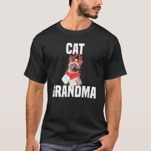 T-shirt Joli chat avec costume de renne chat grand-mère 1