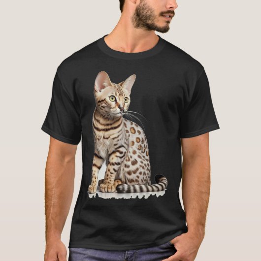 T-shirt Joli chat Bengal avec classique (Devant)