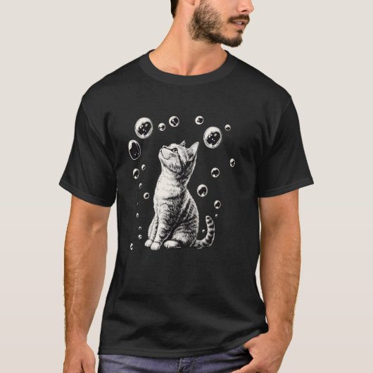 T-shirt Joli Chat Bulles (Devant)