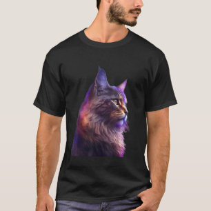 T-shirt joli chat coloré et duveteux pour chats minou chat