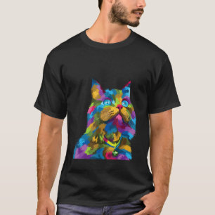 T-shirt joli chat coloré yeux bleus pour chats chaton mino