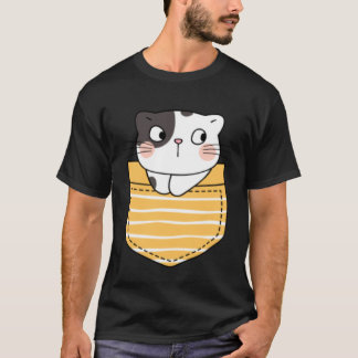 T-shirt Joli Chat dans une Poche Chat Cadeau Enfants Gar
