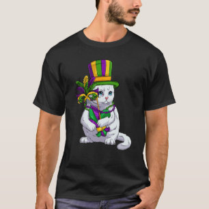 T-shirt Joli Chat de Mardi Gras Filles et Femmes de Mardi